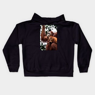 Mother & baby Orangutan, Borneo Kids Hoodie